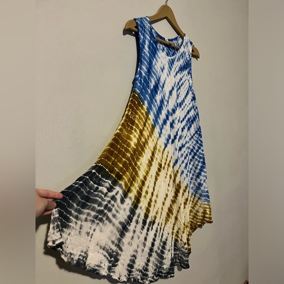 SET OF 3 - One Size Hippie Boho Beachy Tie Dye Flowy Summer Dresses (Free Size) - Picture 4 of 16